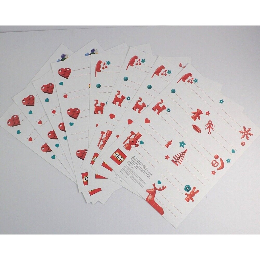 Lego Christmas Gift Tag Sticker Sheets 84 Stickers New Lot of 8 Sheets/2 Designs